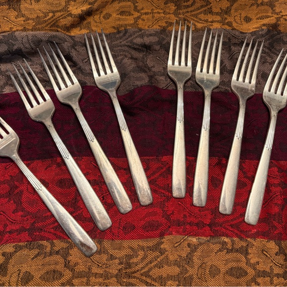 Victor & Co. Other - Vintage Victor S. Co. A1+ IS Art Deco style Silverplate Forks 1900-1940 Set of 8